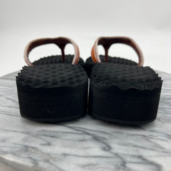 The North Face Sandals Womens 9 Foam Thong Flip Flop Orange Black Slip On - Picture 6 of 14